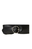 Black sash belt with braided buckle