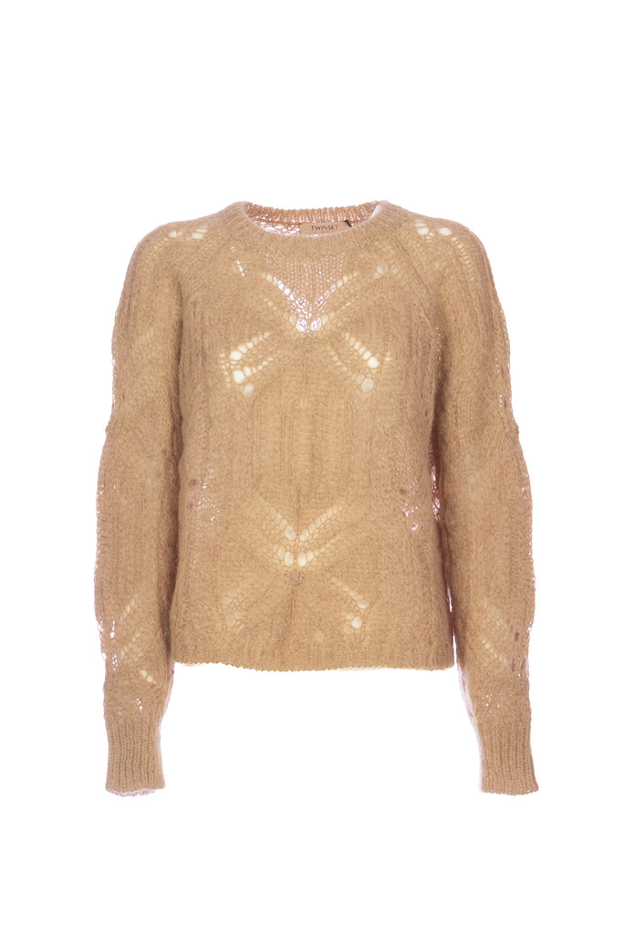 Maglia Traforata Maglia Twinset TWINSET Maglia Traforata Cammello