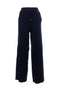 Pantalone ampio a palazzo nero in maglia con bande sui fianchi
