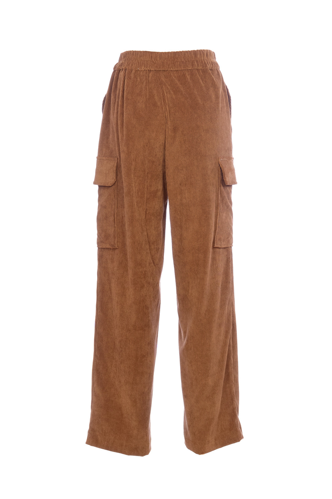 Pantalone cargo nocciola in velluto a coste