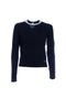 Maglia regular nera in misto lana con applicazioni