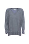 Maglia ampia grigia in misto lana con scollo a V