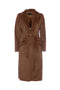 Long regular camel coat in soft fabric
