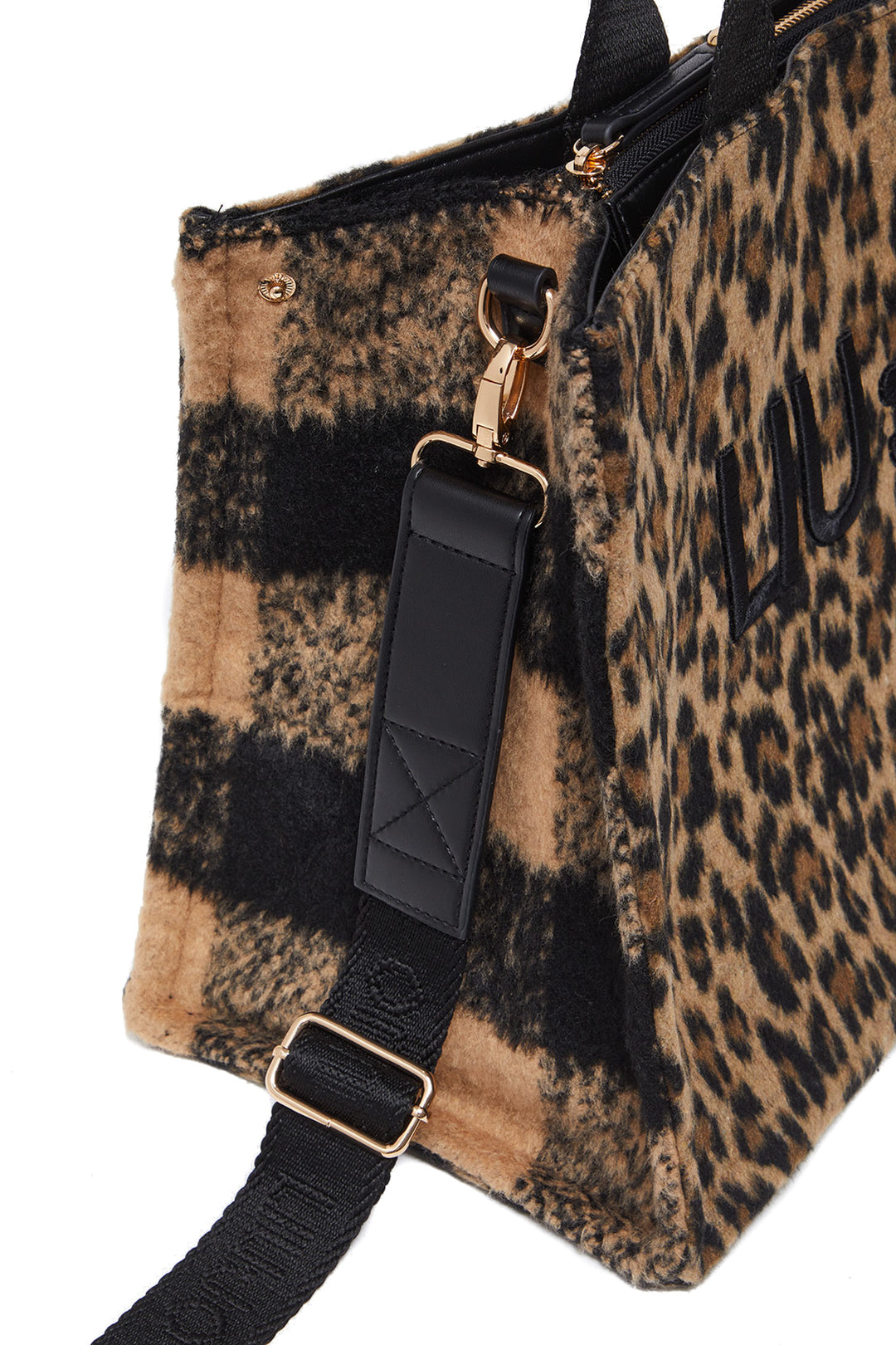 LIU JO Shopping bag animalier marrone in panno 2F4067T6089