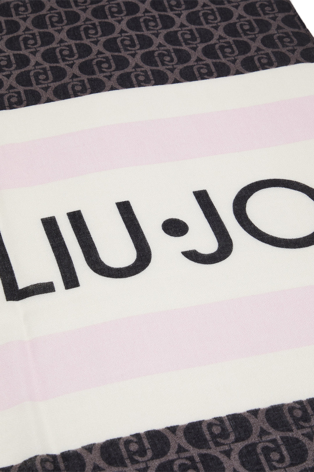 Stola nera con logo stampato