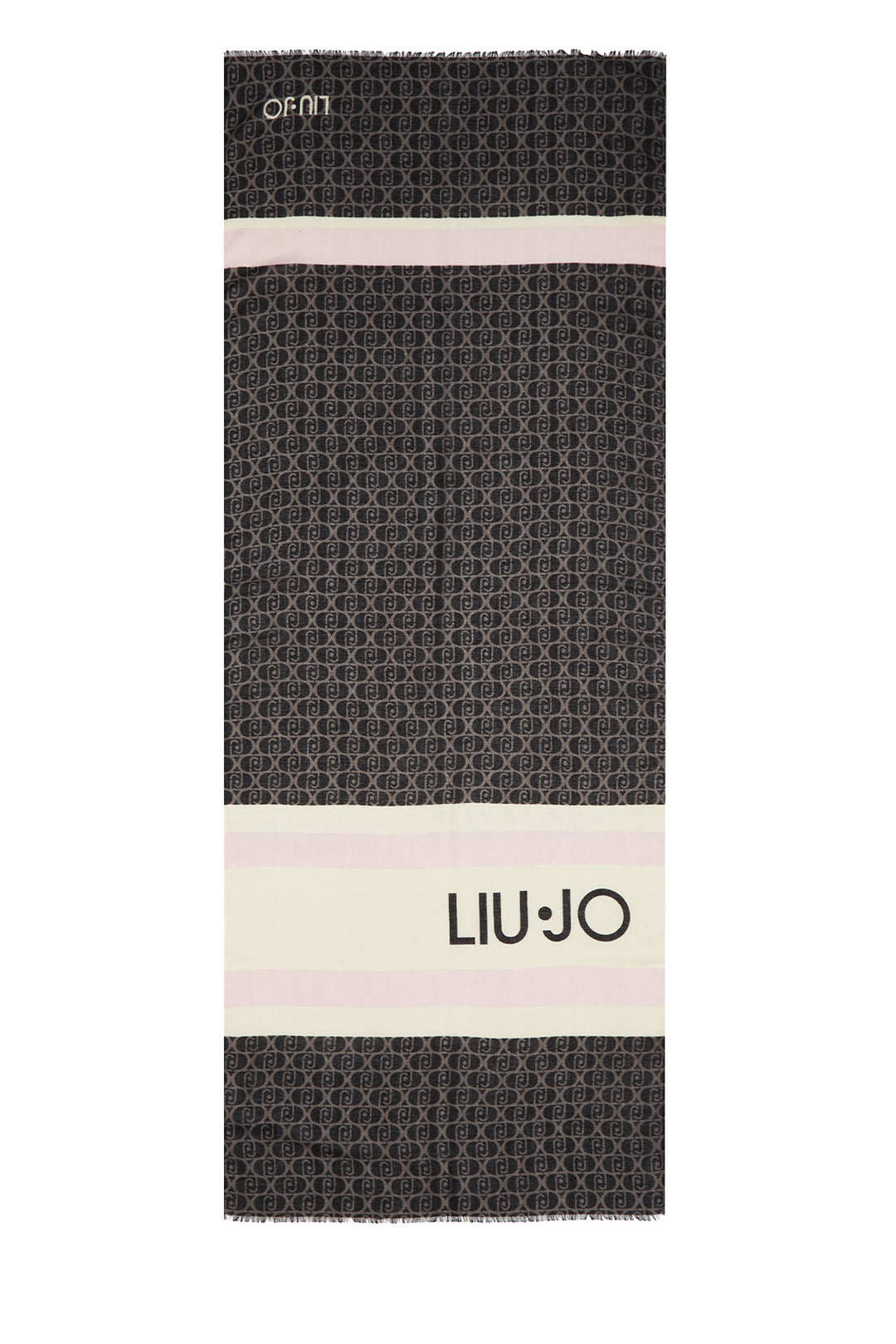 Stola nera con logo stampato