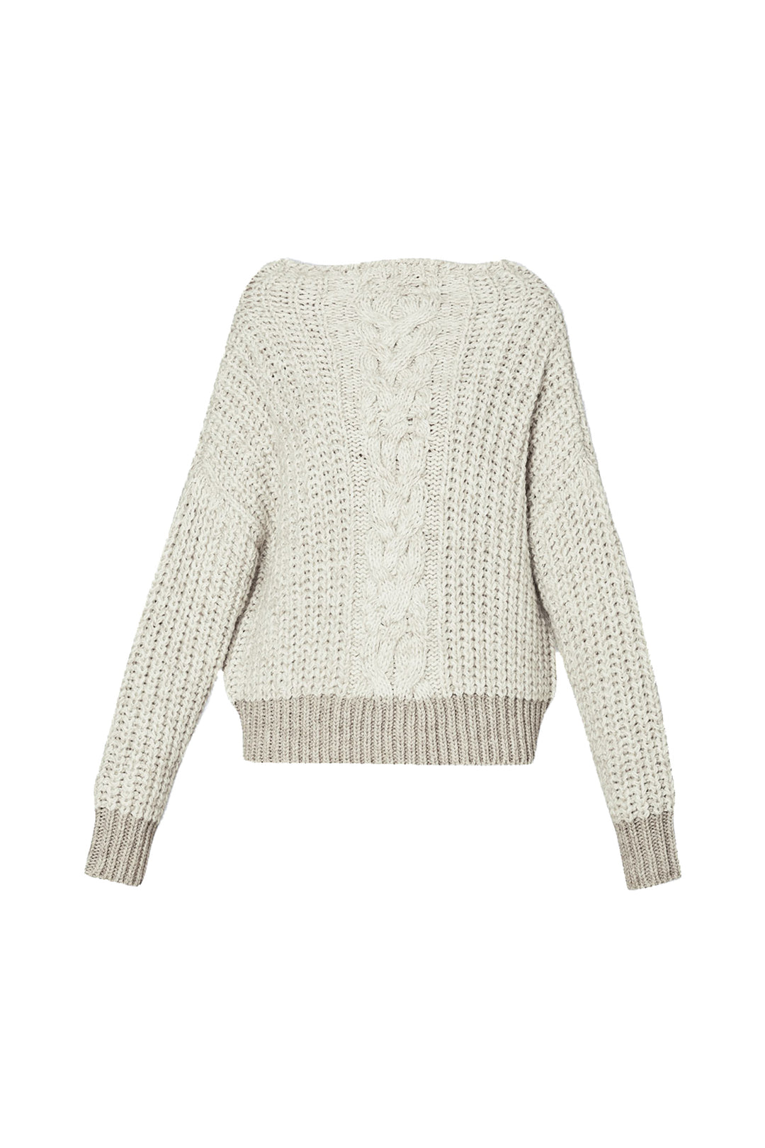 LIU JO Maglia beige a trecce in misto lana e alpaca CF4437MA329