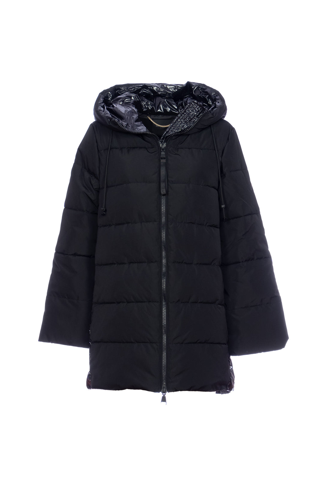 NENETTE Piumino “Isola” nero in nylon con cappuccio 38BB-ISOLA