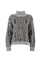 Maglia a collo alto “Muccino” grigia con motivo geometrico