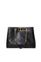 Borsa shopper nera con chiusura Oval T