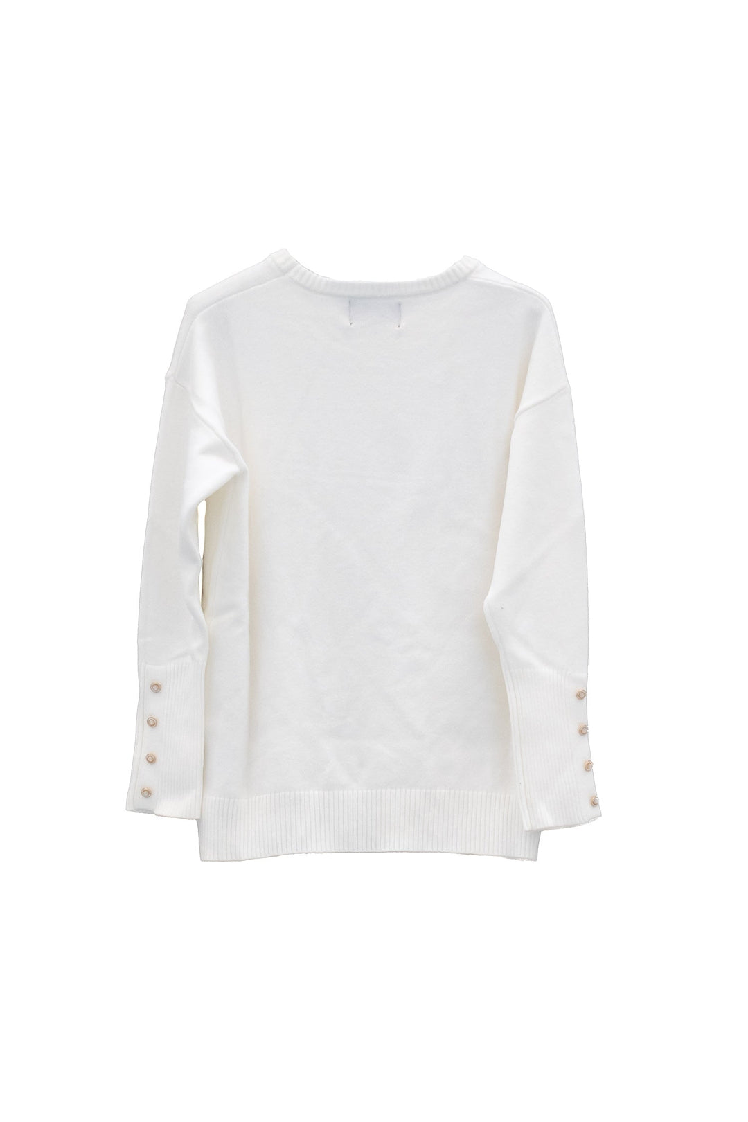 CAROLA MARIA Maglia girocollo panna con bottoni decorativi - Mancinelli 1954
