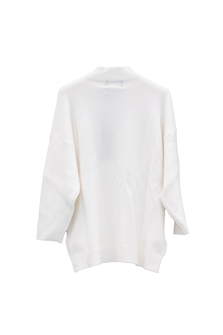 CAROLA MARIA Maglia lupetto panna con treccia asimmetrica - Mancinelli 1954