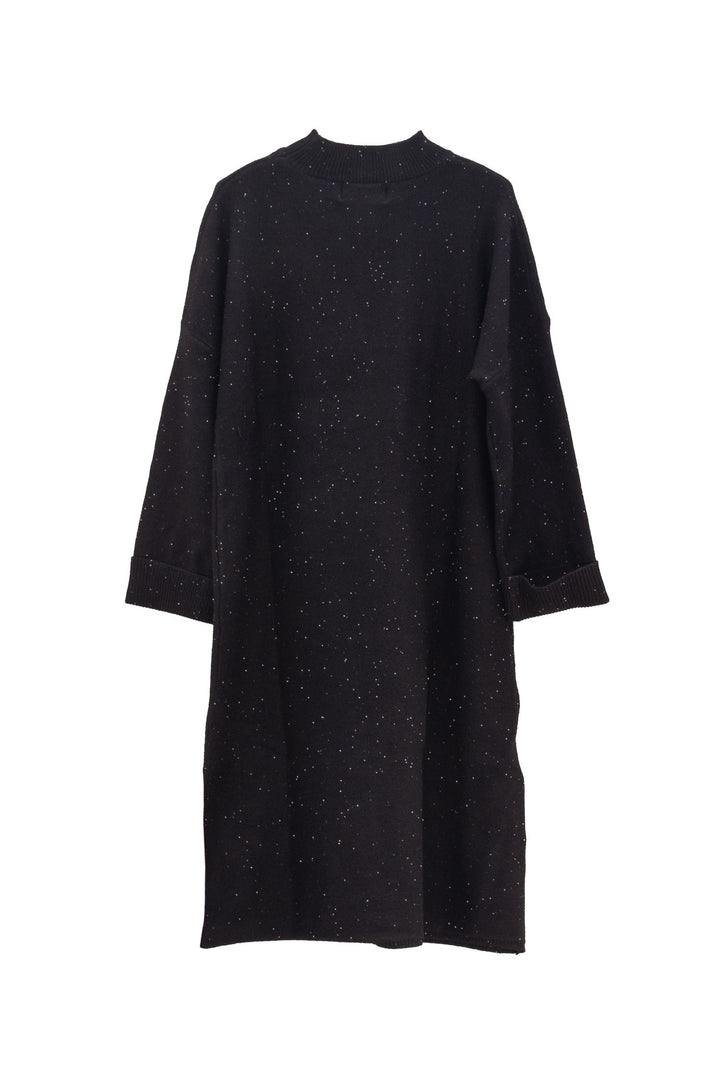 CAROLA MARIA Abito lungo nero in maglia con micropaillettes - Mancinelli 1954