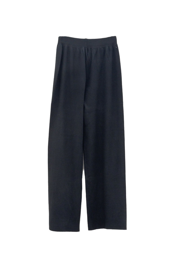 CAROLA MARIA Pantaloni palazzo neri in maglia - Mancinelli 1954