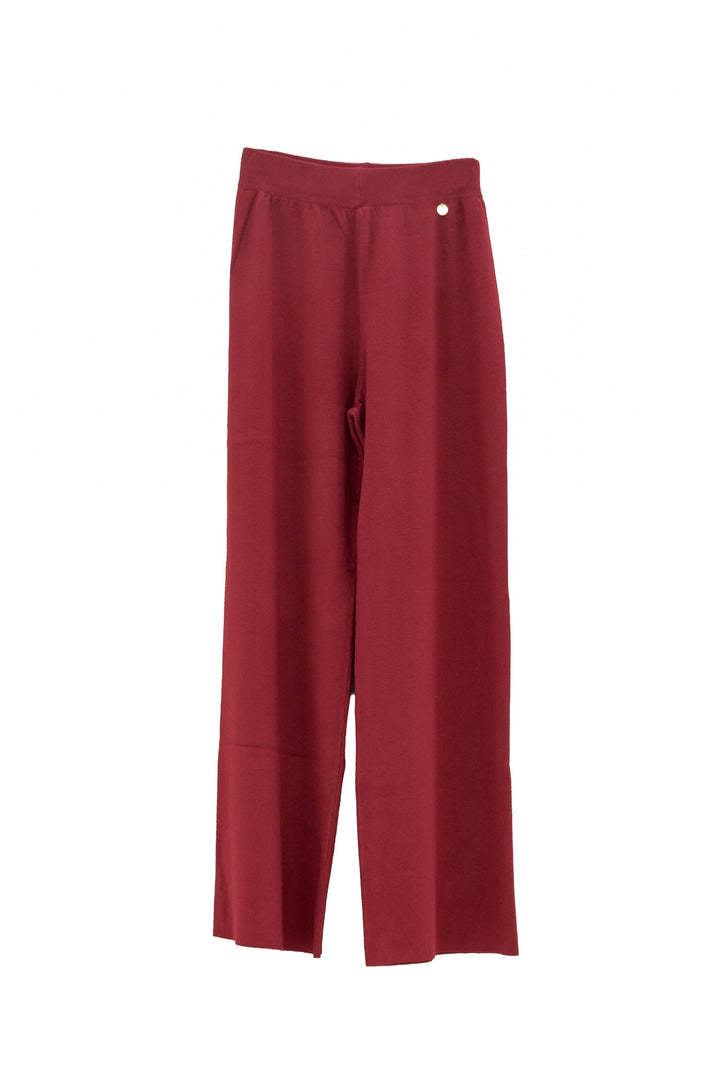 CAROLA MARIA Pantaloni palazzo bordeaux in maglia - Mancinelli 1954