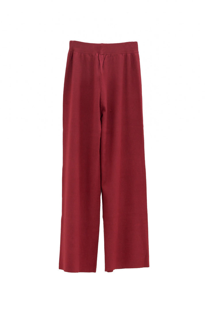 CAROLA MARIA Pantaloni palazzo bordeaux in maglia - Mancinelli 1954