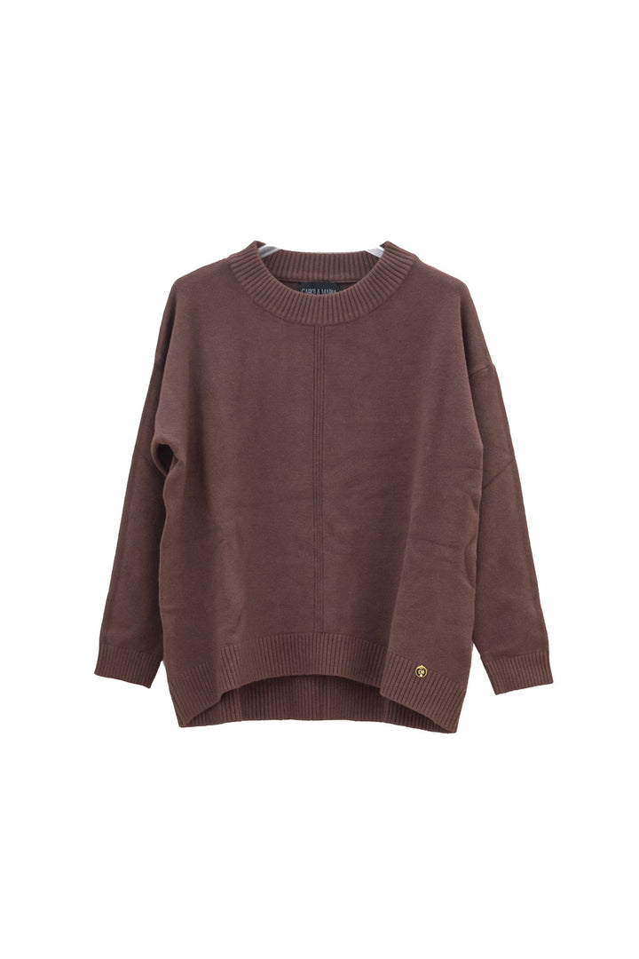 CAROLA MARIA Maglia girocollo over moro - Mancinelli 1954