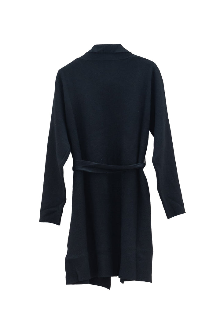 CAROLA MARIA Spolverino lungo nero con Cintura - Mancinelli 1954