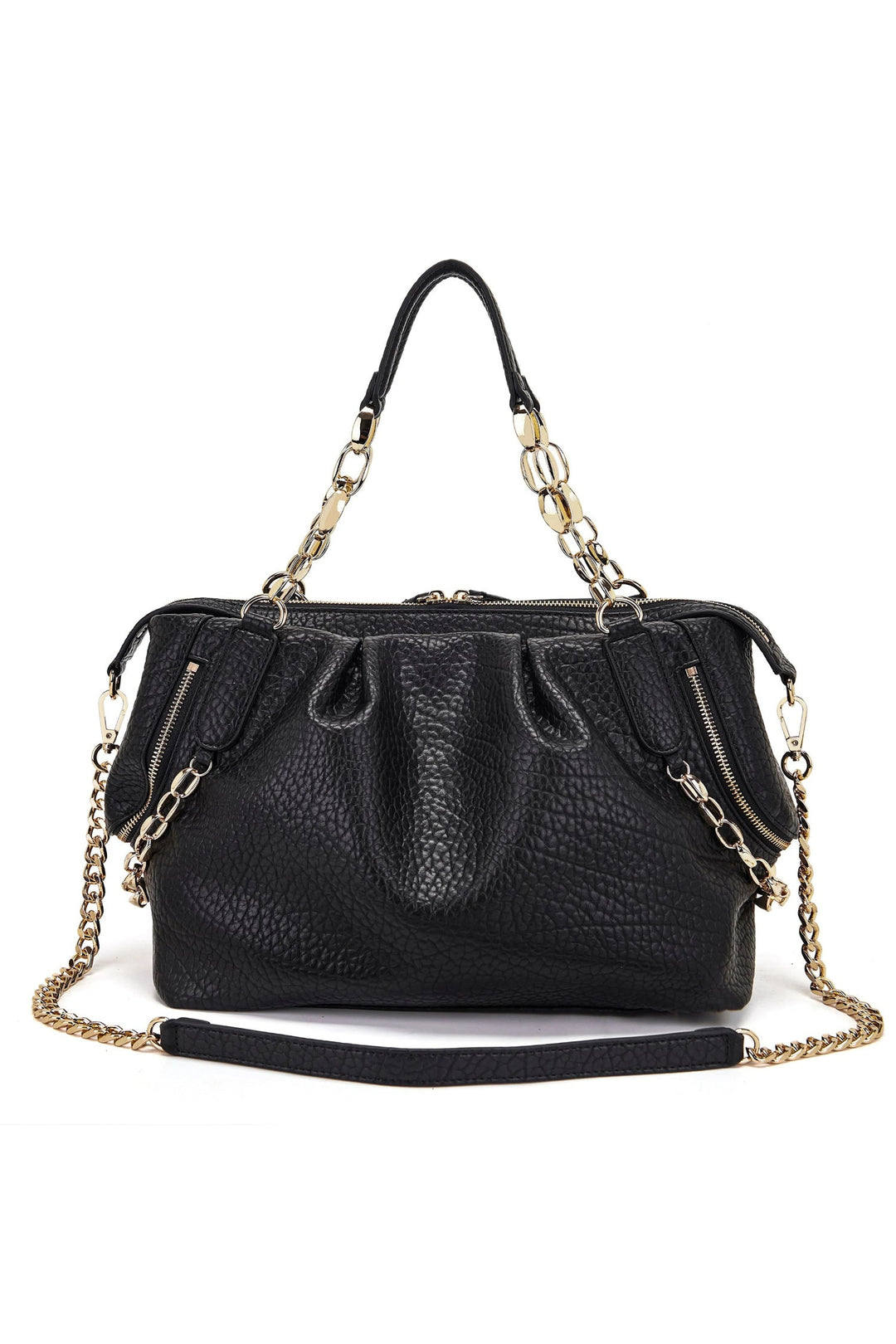 LA CARRIE Borsa Shopping Navajo nera con tracolla rimovibile - Mancinelli 1954