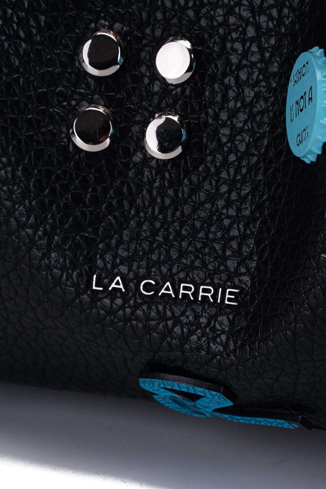 LA CARRIE Borsa Shopping Smiles nera con spille - Mancinelli 1954