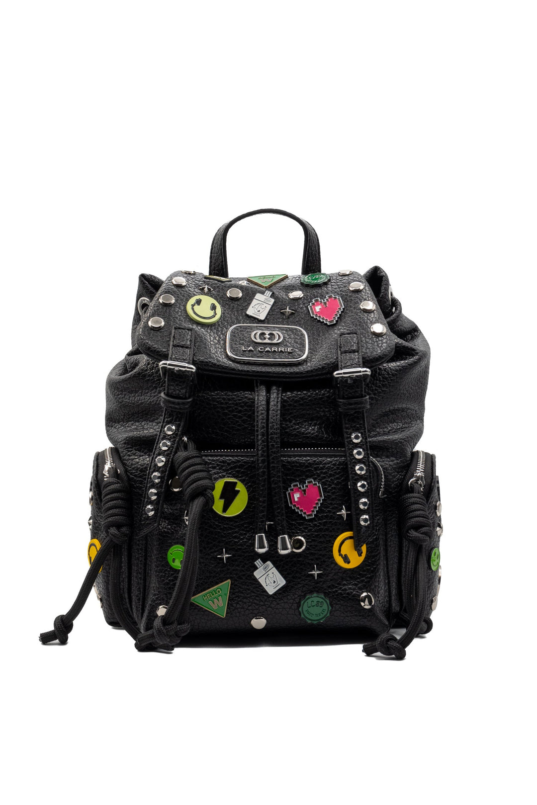 LA CARRIE Zaino Smiles nero con spille - Mancinelli 1954