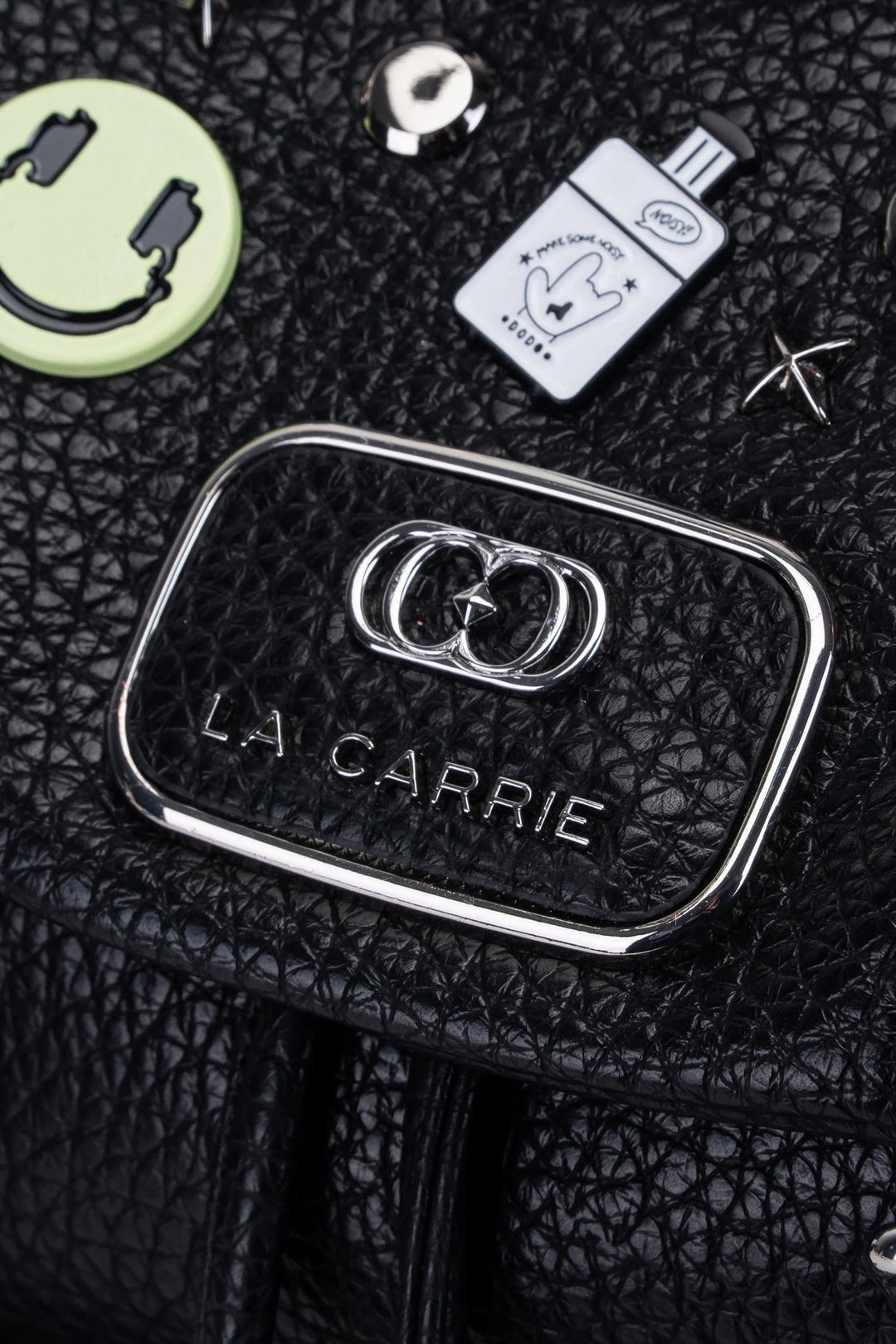 LA CARRIE Zaino Smiles nero con spille - Mancinelli 1954