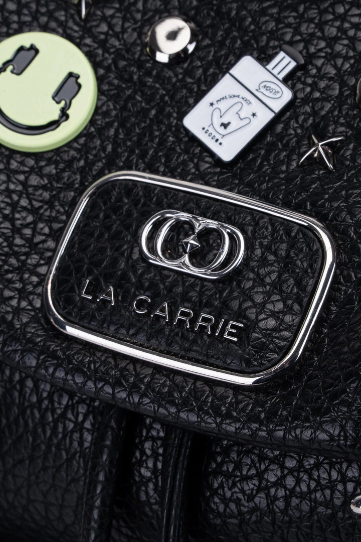 LA CARRIE Zaino Smiles nero con spille - Mancinelli 1954