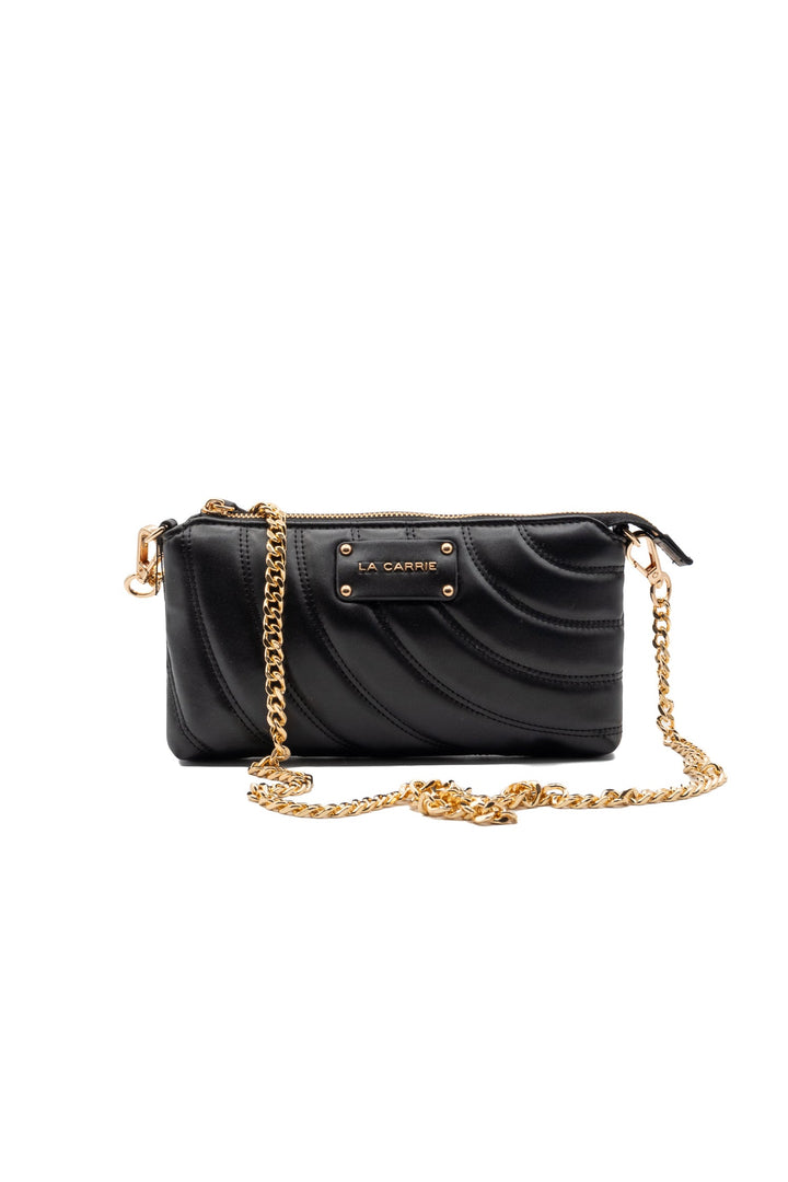 LA CARRIE Portafoglio Touchy nero con tracolla rimovibile - Mancinelli 1954