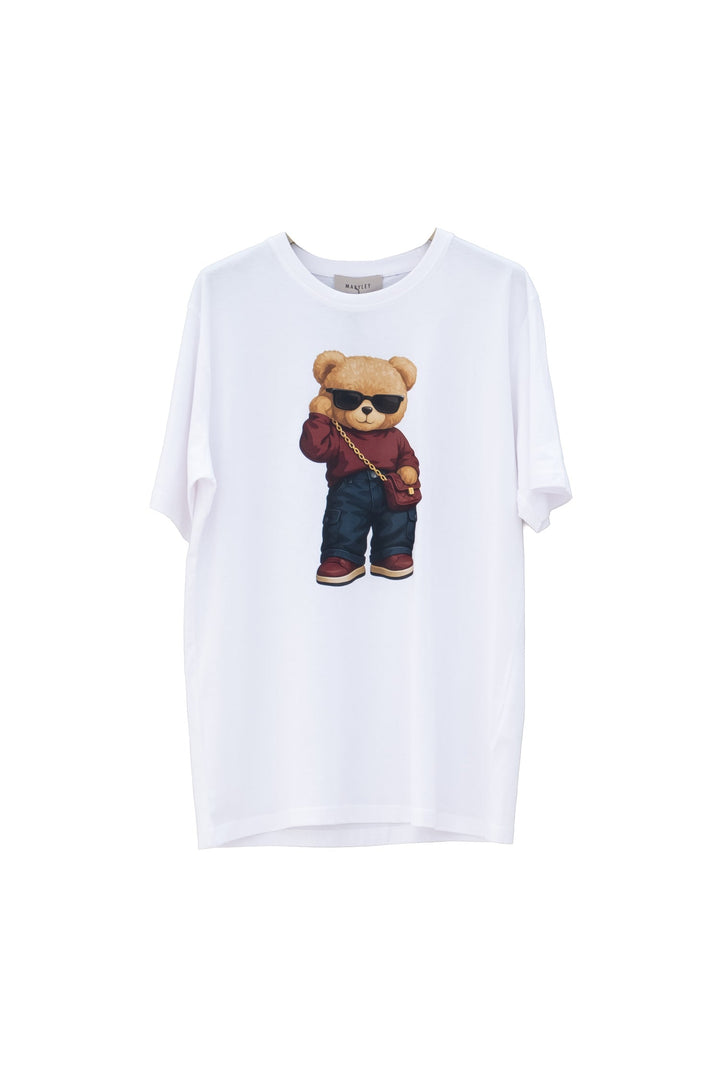 Mancinelli 1954 T-shirt Bianca con Stampa Orsetto - Mancinelli 1954