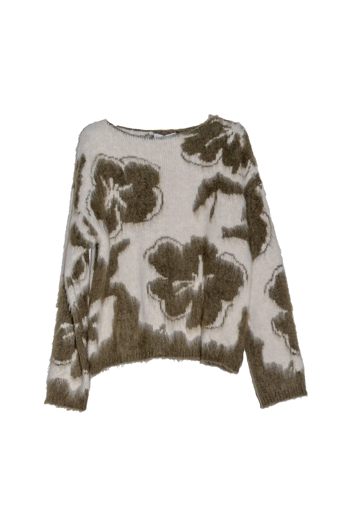 MOTEL Maglia Verde con Motivo Floreale Astratto - Mancinelli 1954