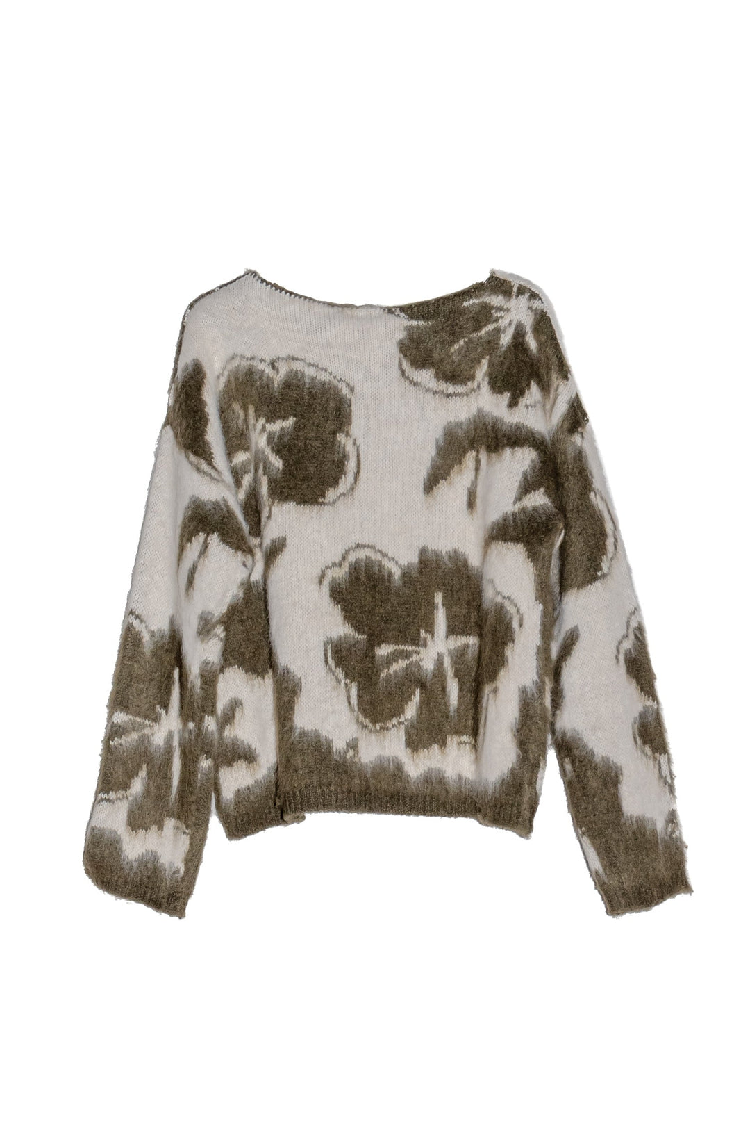 MOTEL Maglia Verde con Motivo Floreale Astratto - Mancinelli 1954