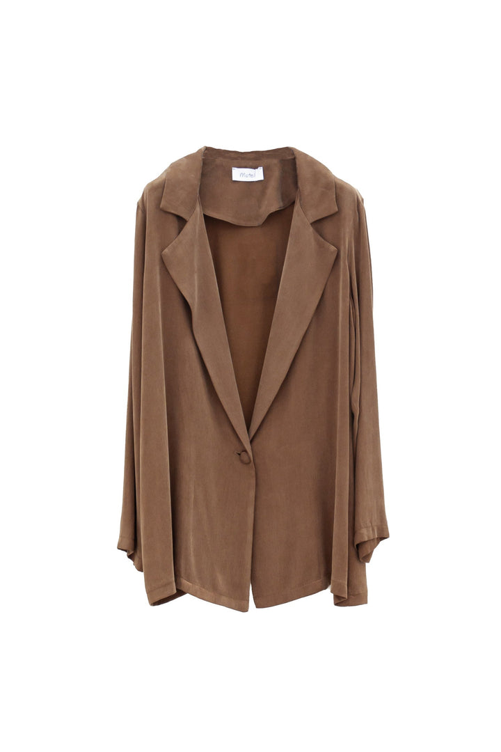MOTEL Giacca marrone in Cupro e Viscosa - Mancinelli 1954