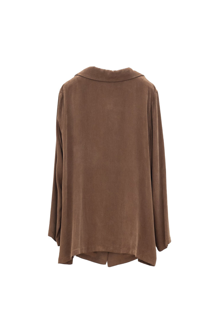 MOTEL Giacca marrone in Cupro e Viscosa - Mancinelli 1954