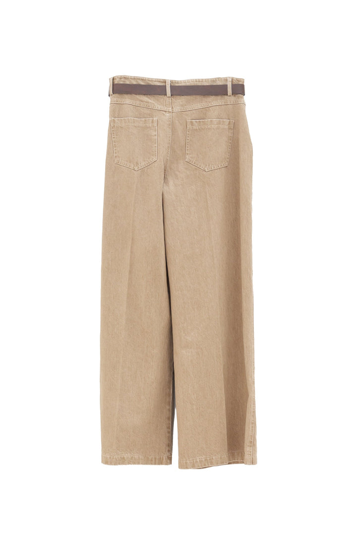 MOTEL Pantalone Palazzo kaki con Cintura - Mancinelli 1954