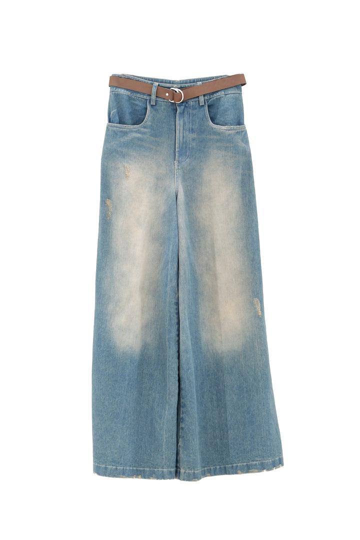 MOTEL Jeans in Denim lavaggio vintage con Cintura in Ecopelle - Mancinelli 1954