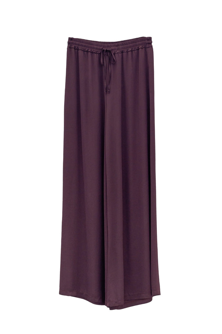 MOTEL Pantalone palazzo satinato burgundy - Mancinelli 1954