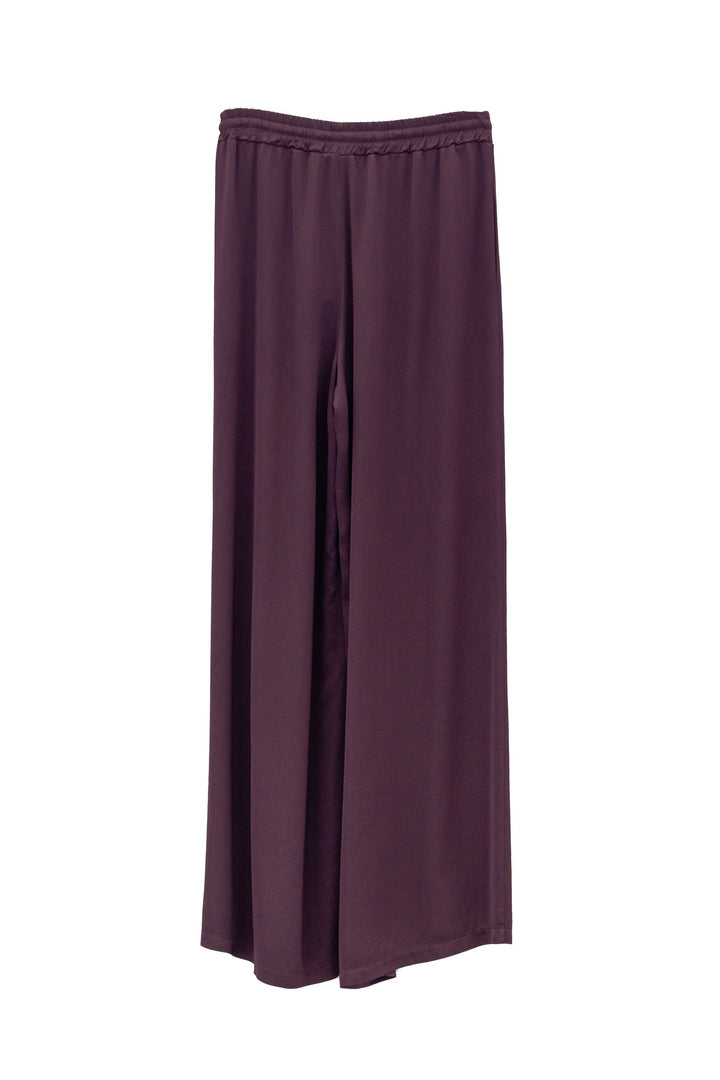 MOTEL Pantalone palazzo satinato burgundy - Mancinelli 1954