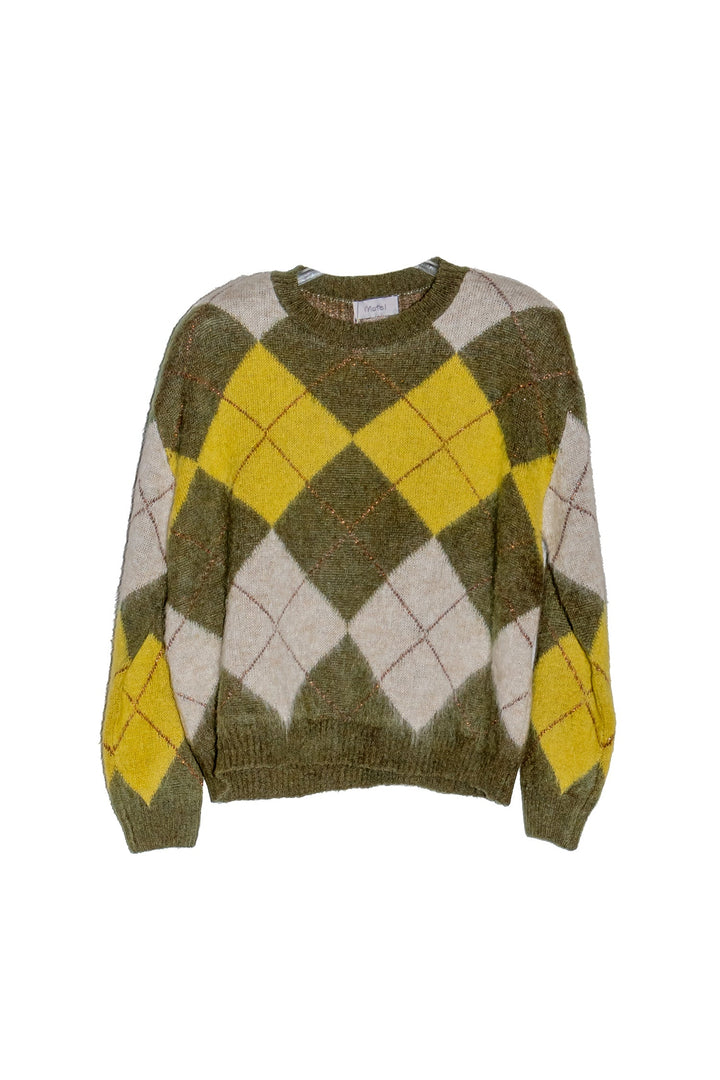 MOTEL Maglia Verde con Motivo Argyle - Mancinelli 1954