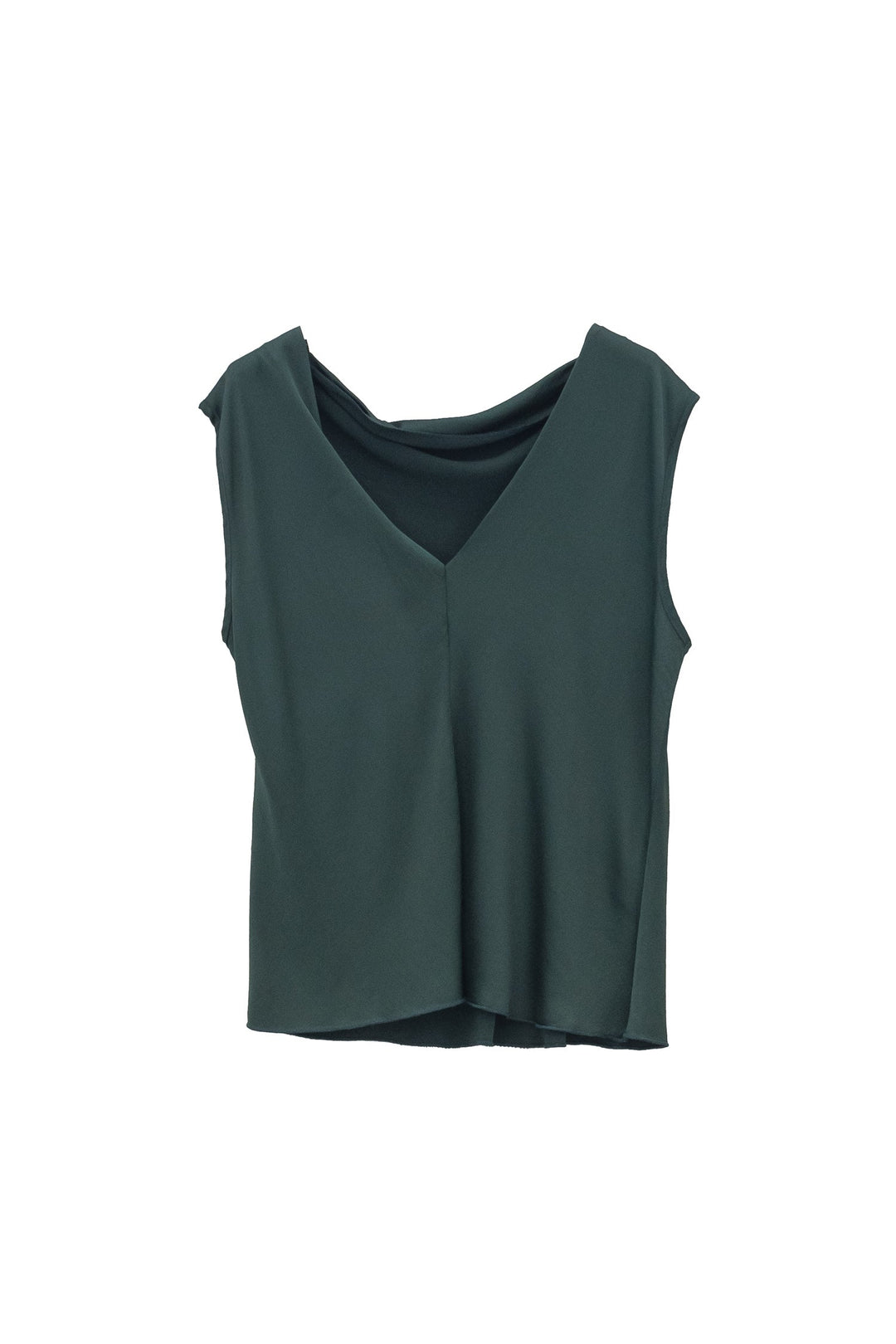 MOTEL Top smanicato satinato verdone - Mancinelli 1954