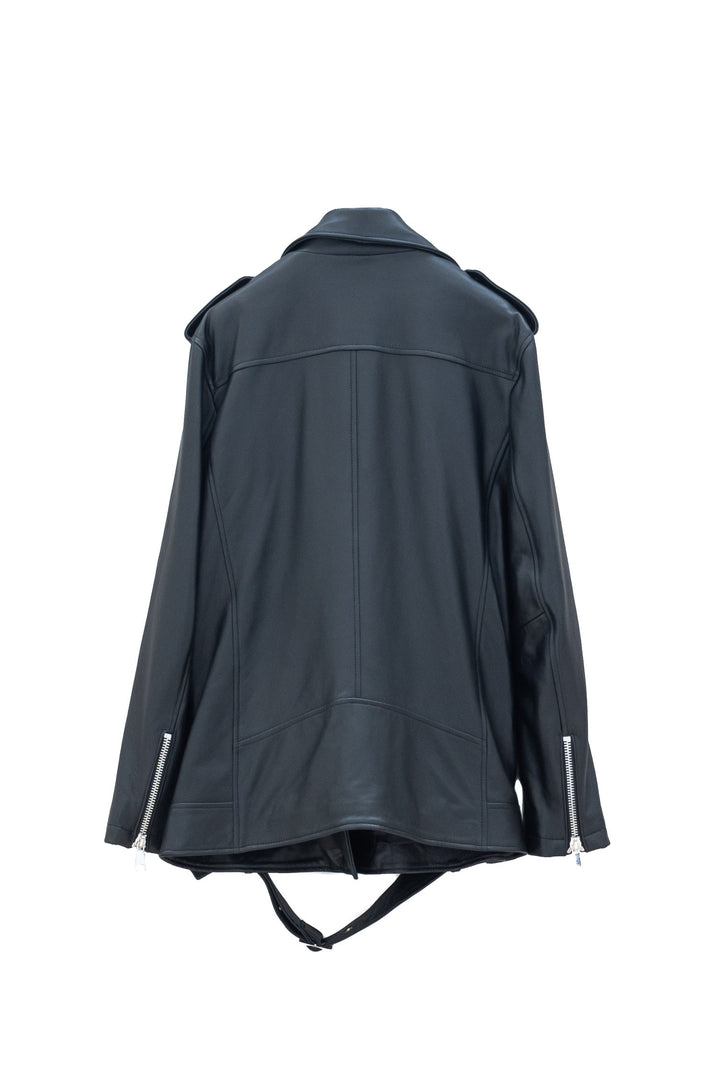 MOTEL Chiodo nero in Pelle con cinturino - Mancinelli 1954