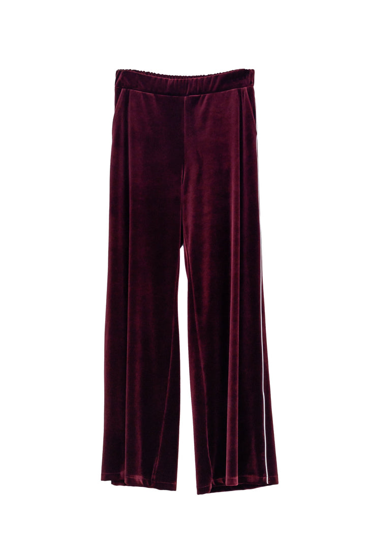 MOTEL Pantalone palazzo bordeax effetto velluto - Mancinelli 1954