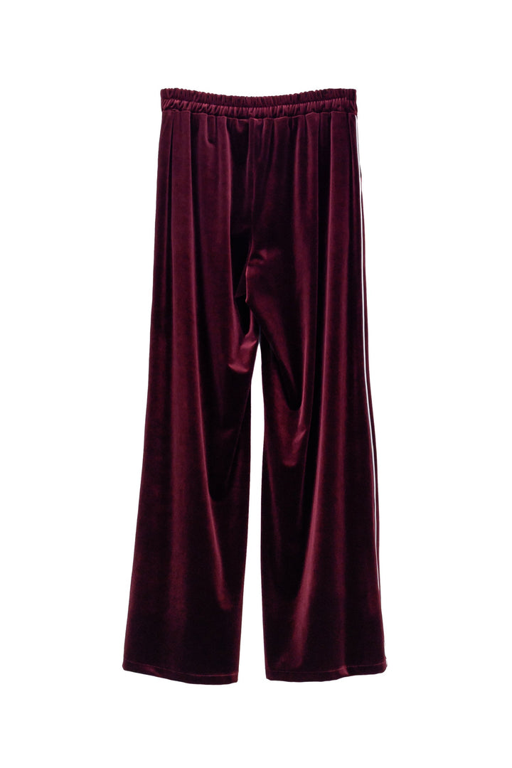 MOTEL Pantalone palazzo bordeax effetto velluto - Mancinelli 1954