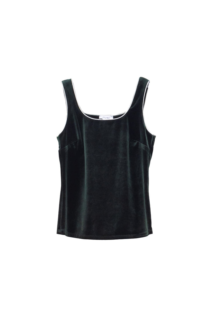 MOTEL Top smanicato verdone effetto velluto - Mancinelli 1954