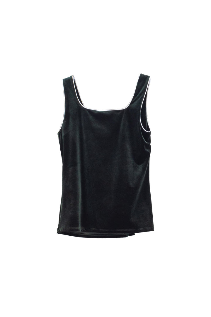 MOTEL Top smanicato verdone effetto velluto - Mancinelli 1954