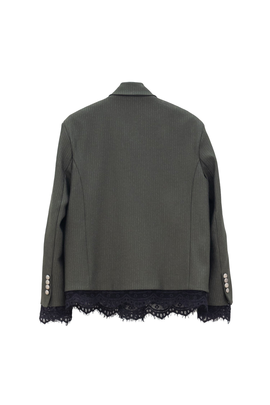 MOTEL Giacca Doppiopetto Verde Gessato con Gioiello e pizzo - Mancinelli 1954