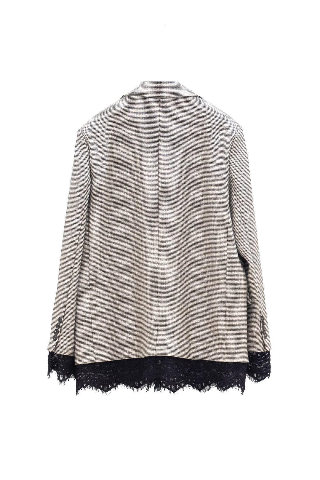MOTEL Giacca in Pied de Poule con Dettagli in Pizzo e gioiello - Mancinelli 1954
