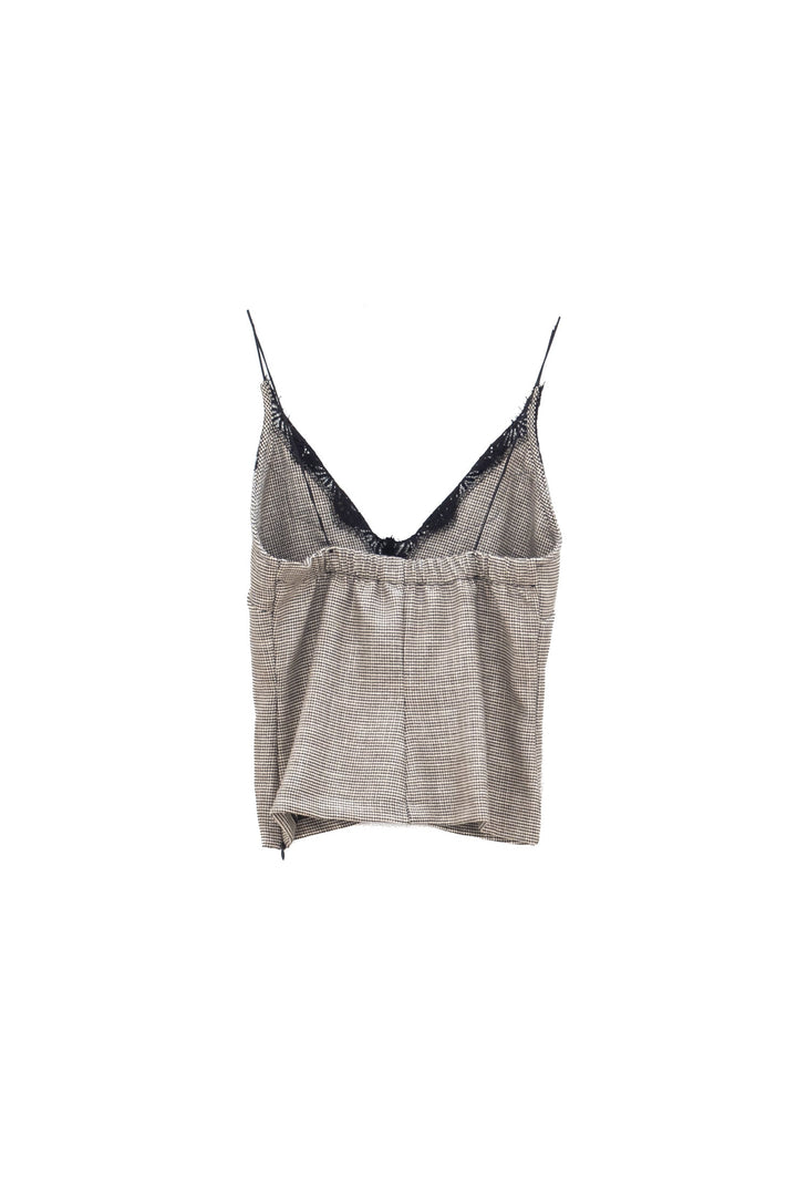 MOTEL Top in Pied de Poule con Spalline Sottili - Mancinelli 1954