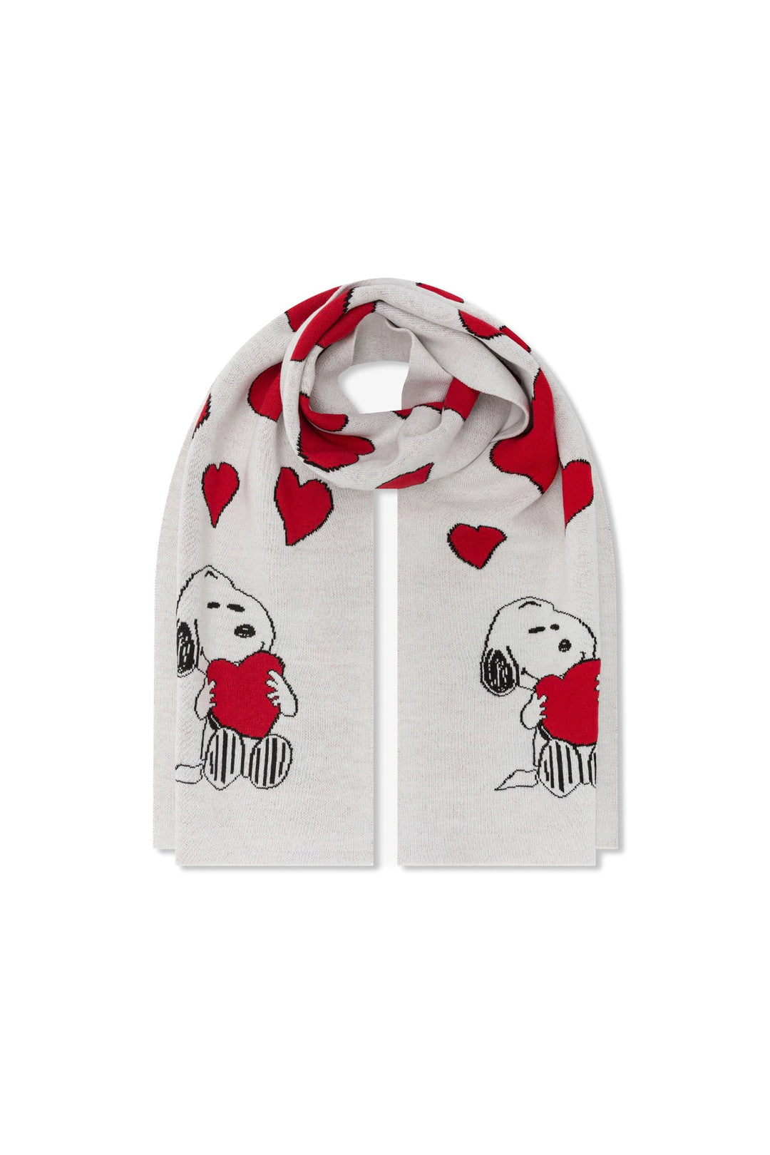 SUN 68 Sciarpa Peanuts bianco panna in lana - Mancinelli 1954