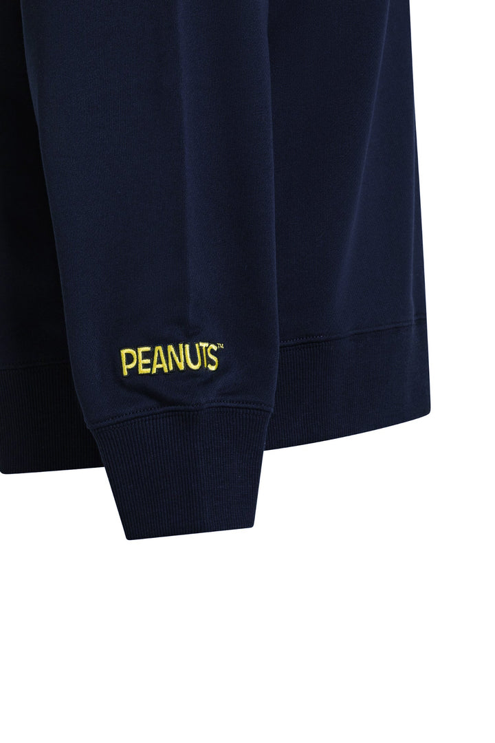 SUN 68 Felpa girocollo Peanuts blu nay in misto cotone - Mancinelli 1954