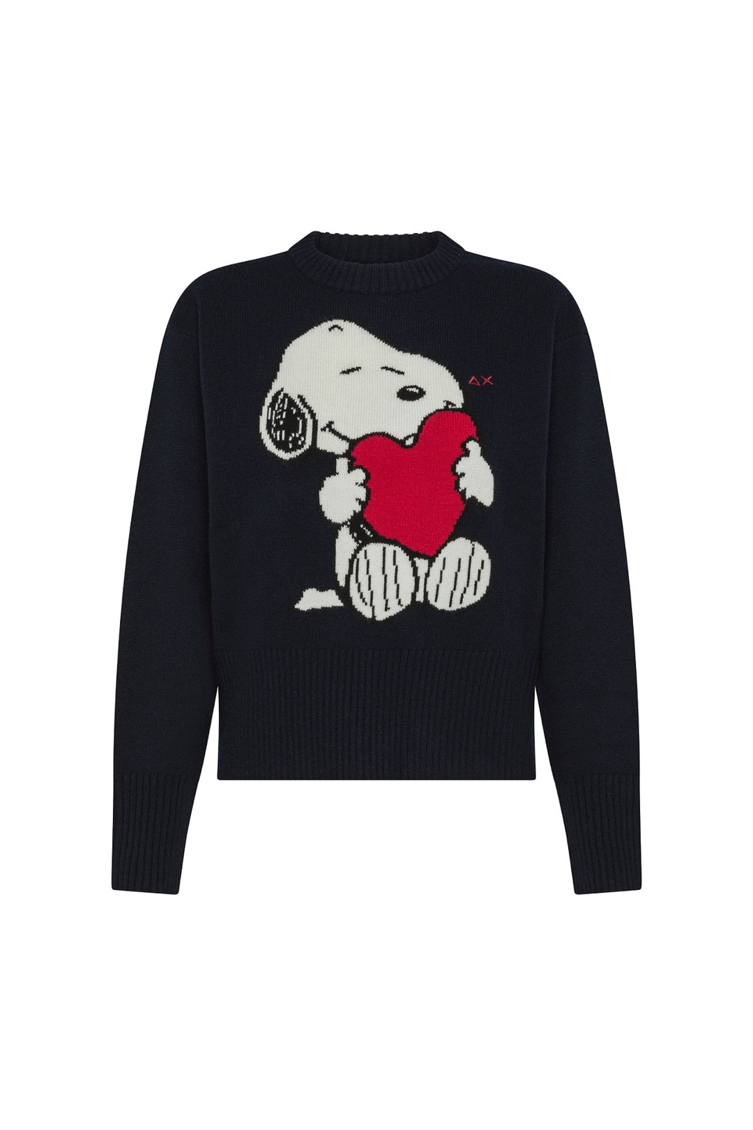 SUN 68 Maglia Peanuts blu navy in lana jacquard - Mancinelli 1954